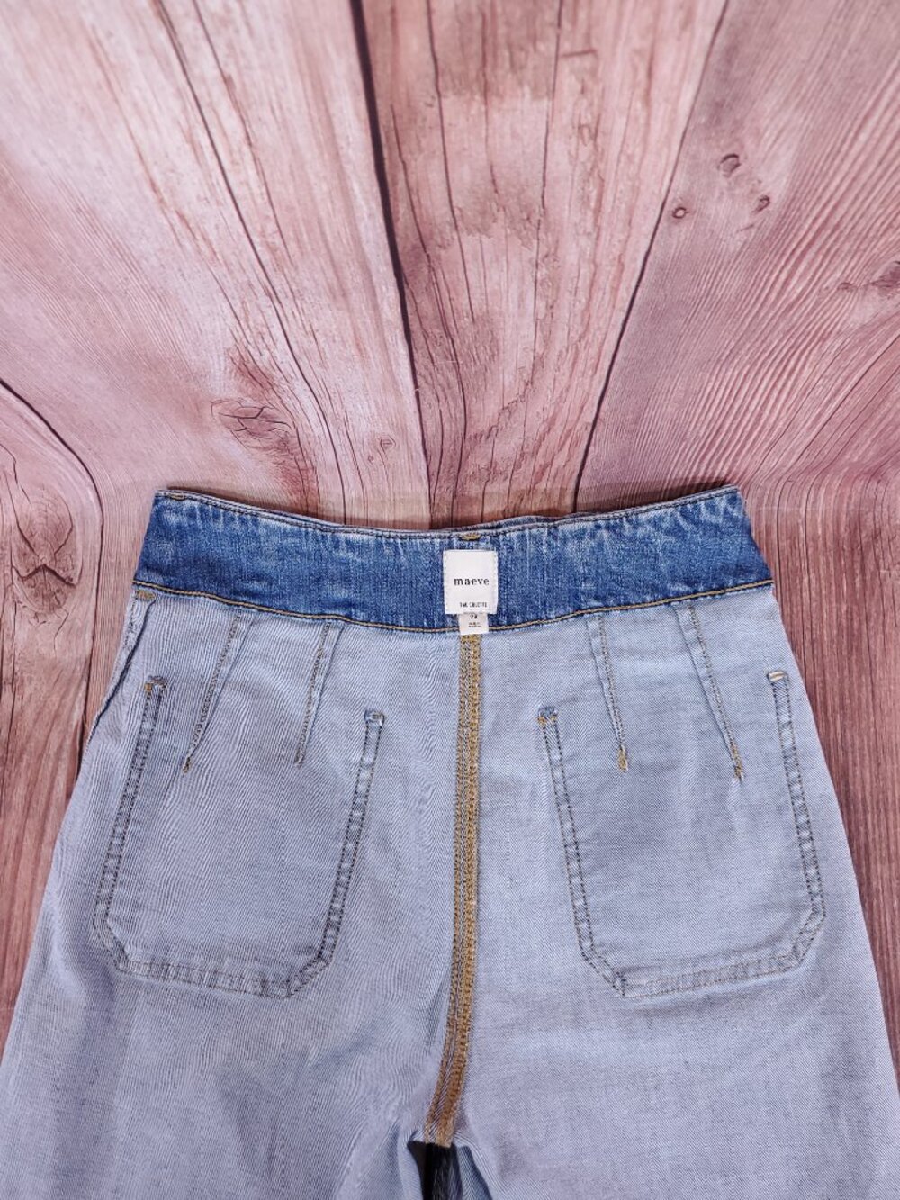 Maeve Anthropologie The Colette Wide Leg Jeans Womens 28 Denim Cropped Ankle - Picture 9 of 16